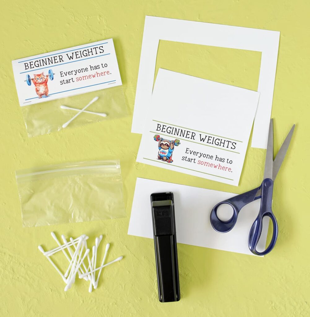 beginner weights white elephant gift supplies needed
