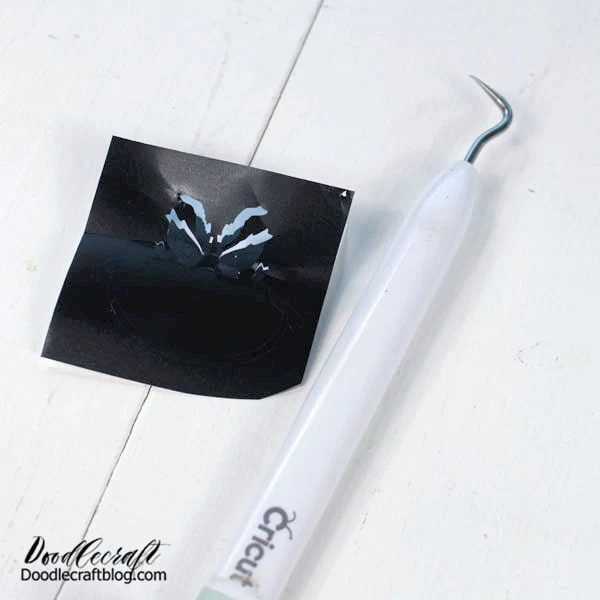 Weeding vinyl with Cricut hook tool
