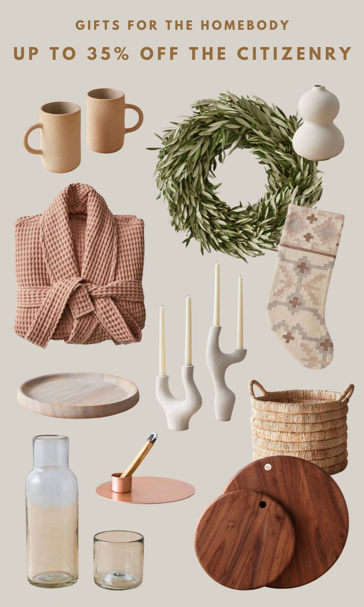 handmade mugs, wreaths, vases, and other home decor items for a modern eclectic home