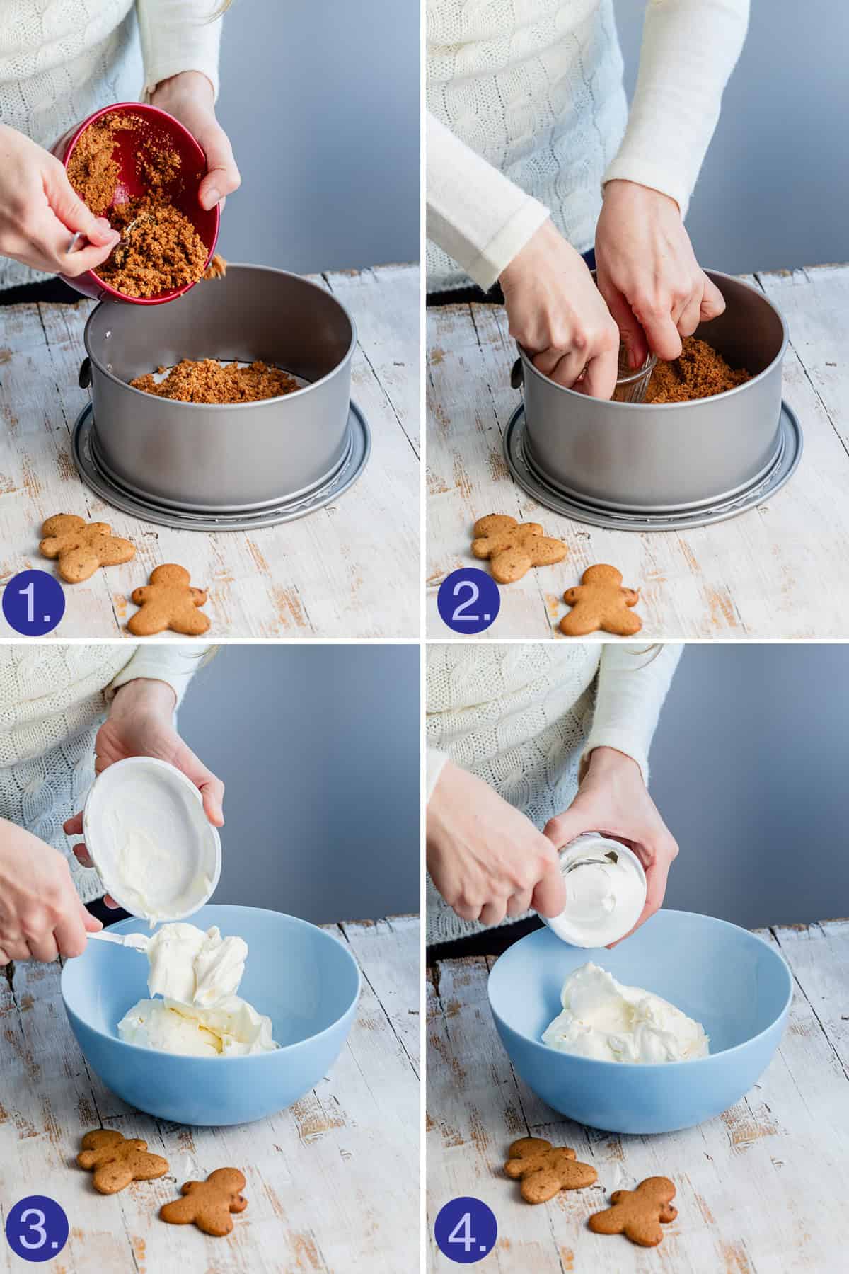 recipe steps: crust and filling