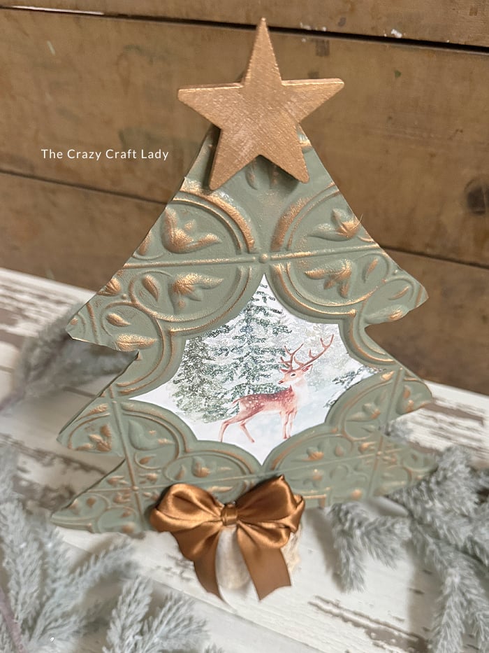 DIY Faux Tin Tile Christmas Tree Craft