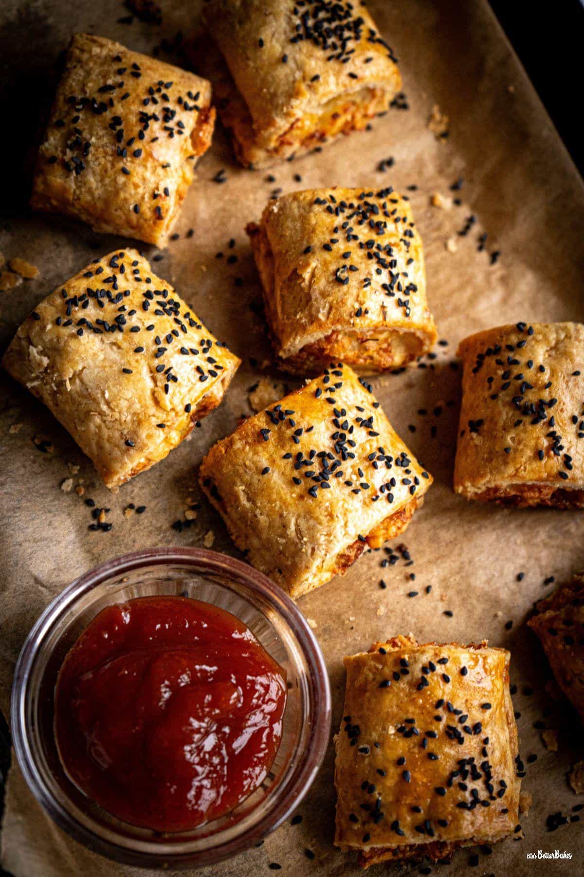 portrait shot of cheese and onion rolls