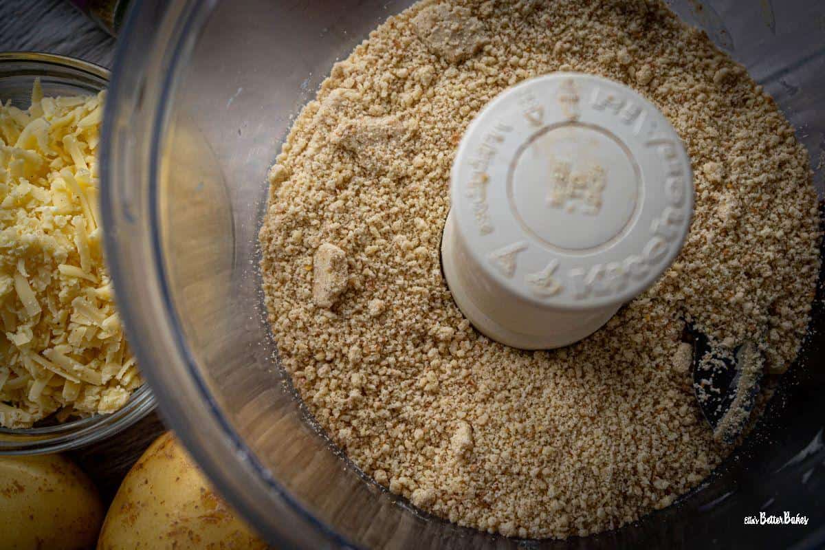 flour rubbed into flour mixture so it resembles breadcrumbs