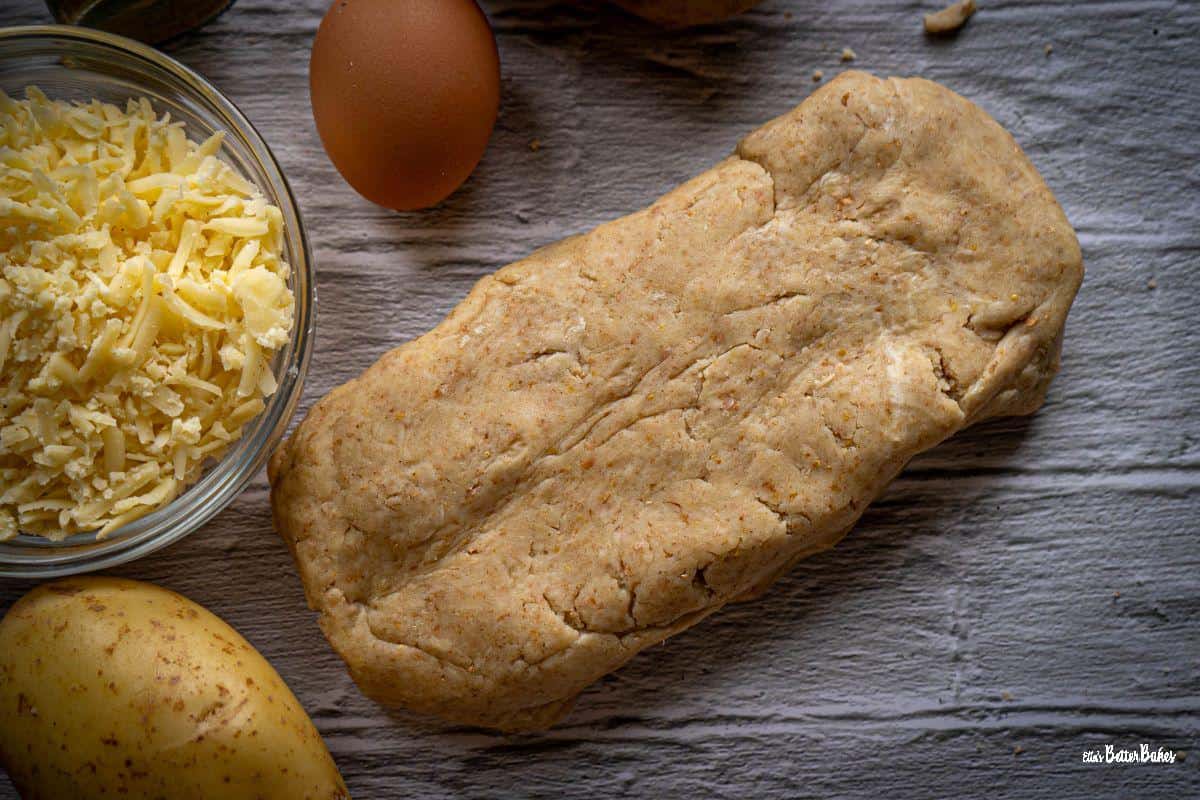 pastry dough moulded into a rectangle