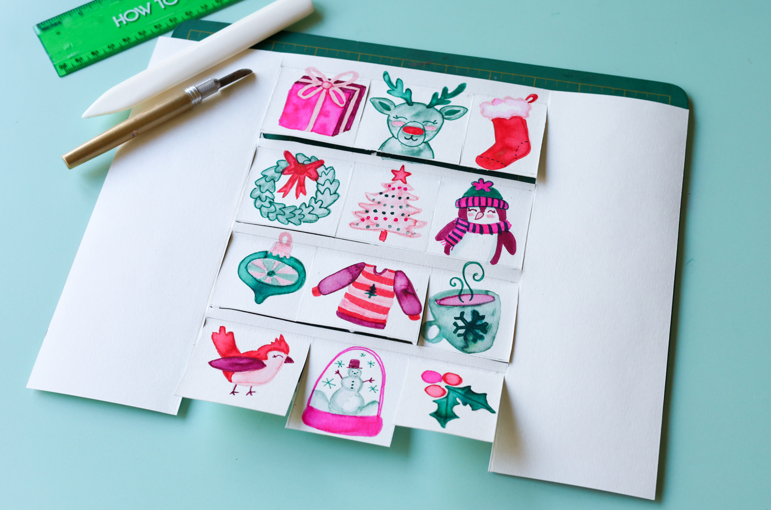 DIY Advent Calendar Book using @tombowusa Dual Brush Pens