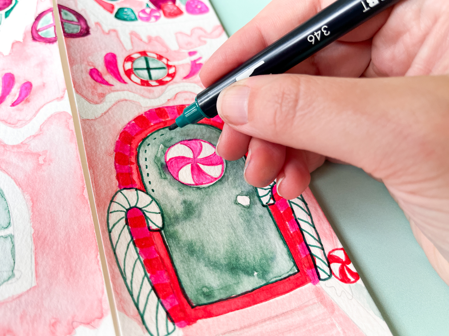 Use the @tombowusa Dual Brush Pen bullet tip to add details