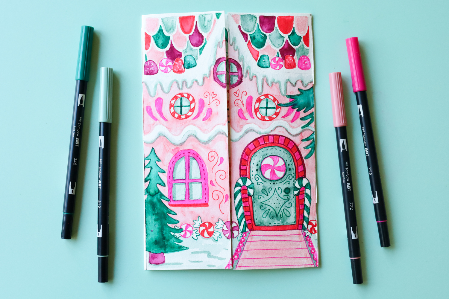 DIY Advent Calendar Book using @tombowusa Dual Brush Pens