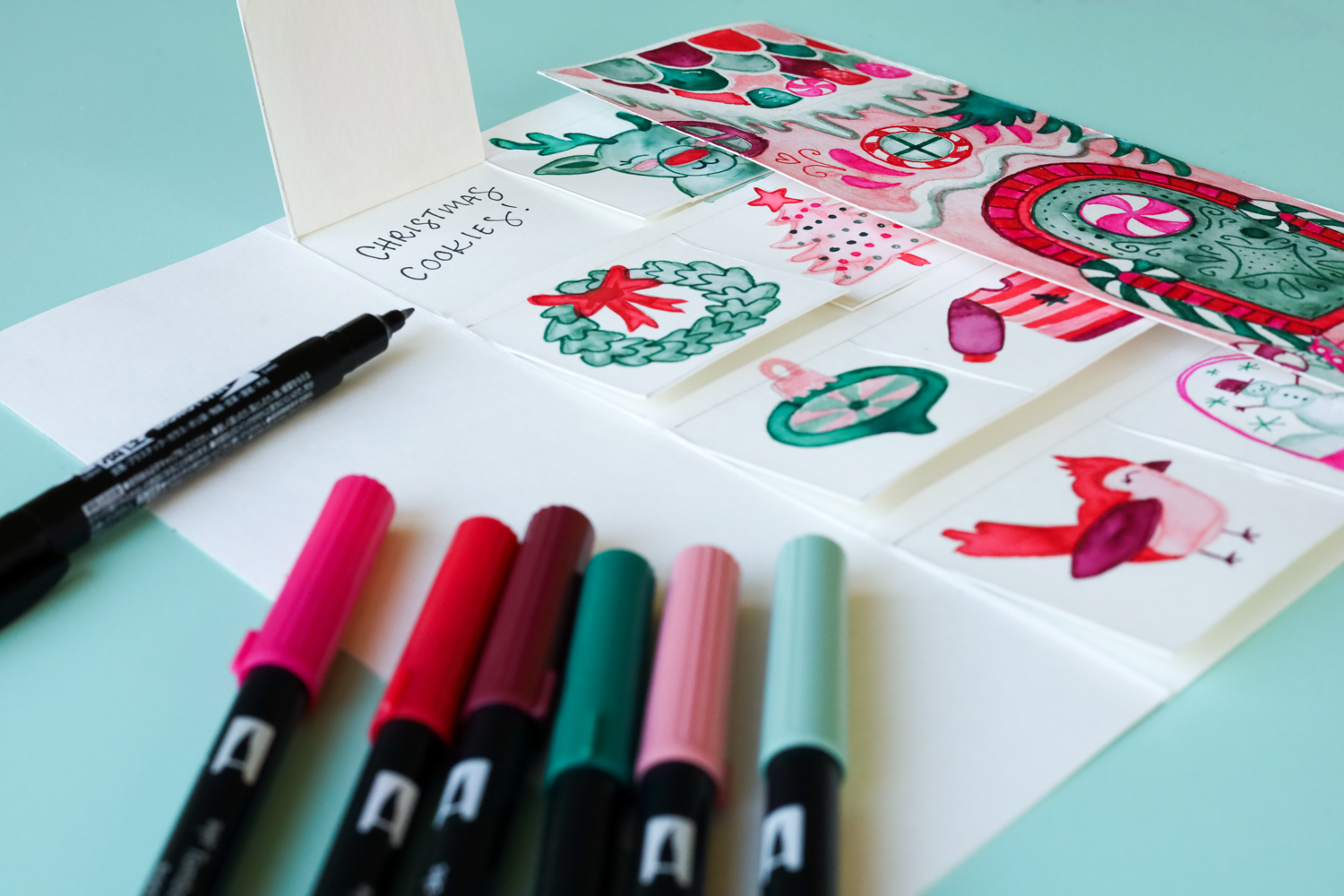 DIY Advent Calendar Book using @tombowusa Dual Brush Pens