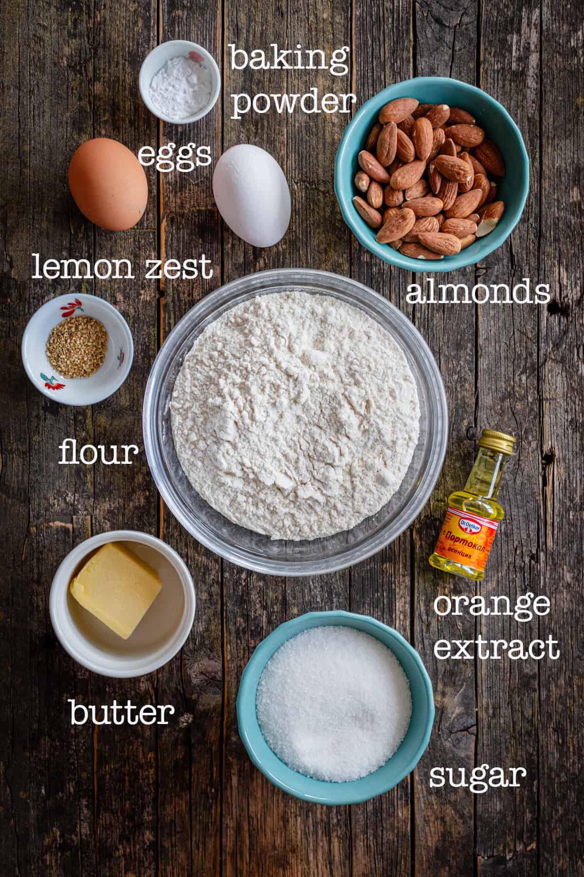 ingredients for the cookies recipe