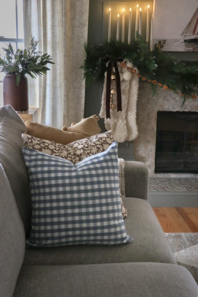 Gingham Blue Pillows Amazon