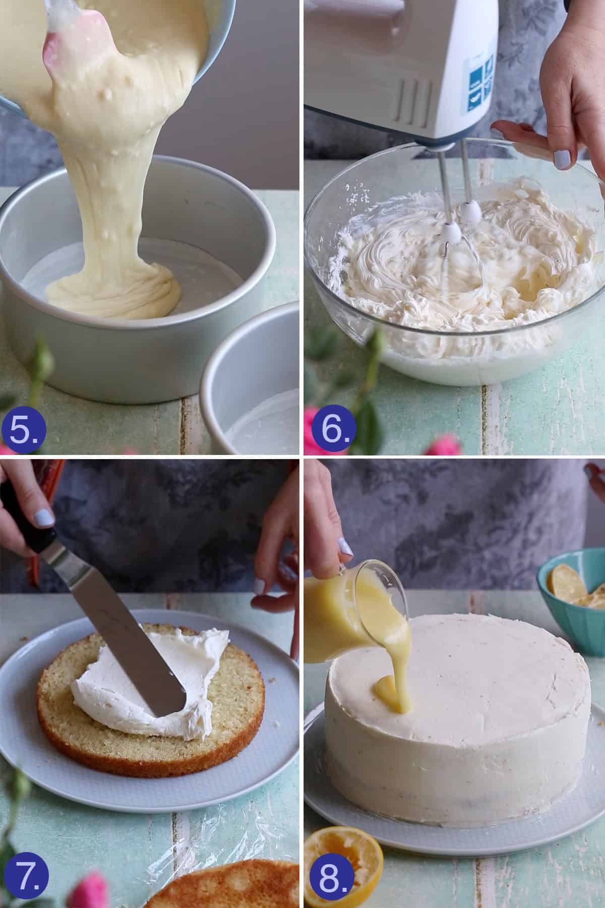 steps to assemble the cake