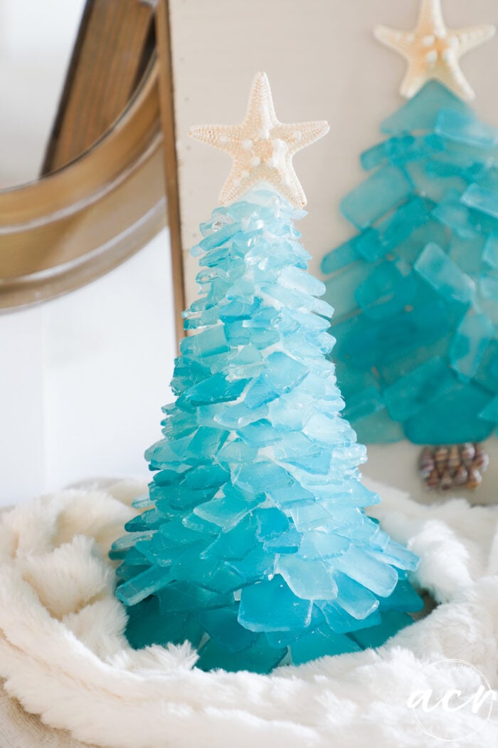 finished full sea glass tree