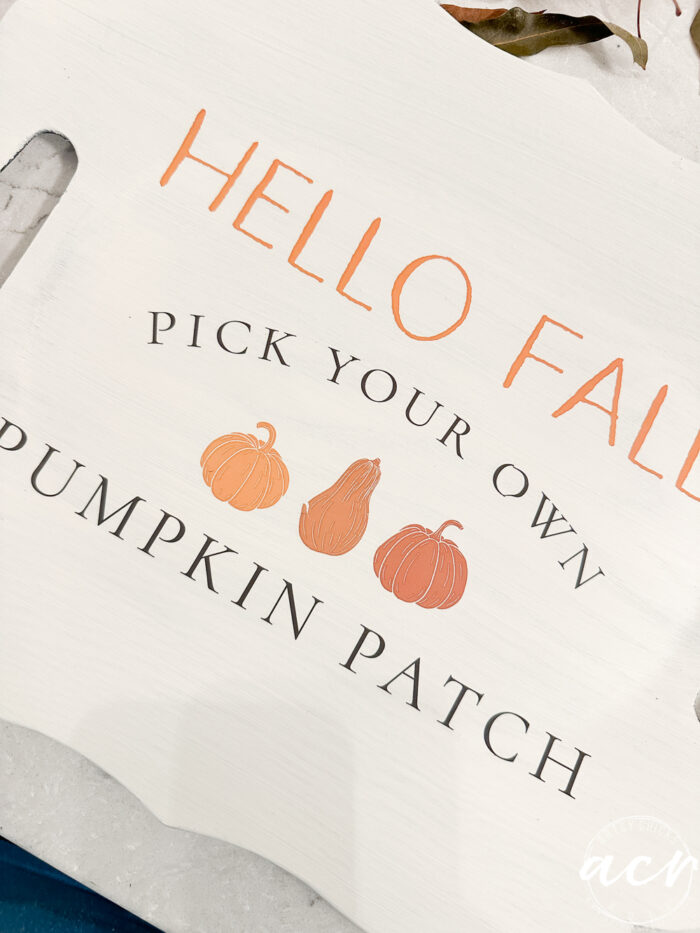 hello fall transfer on tray