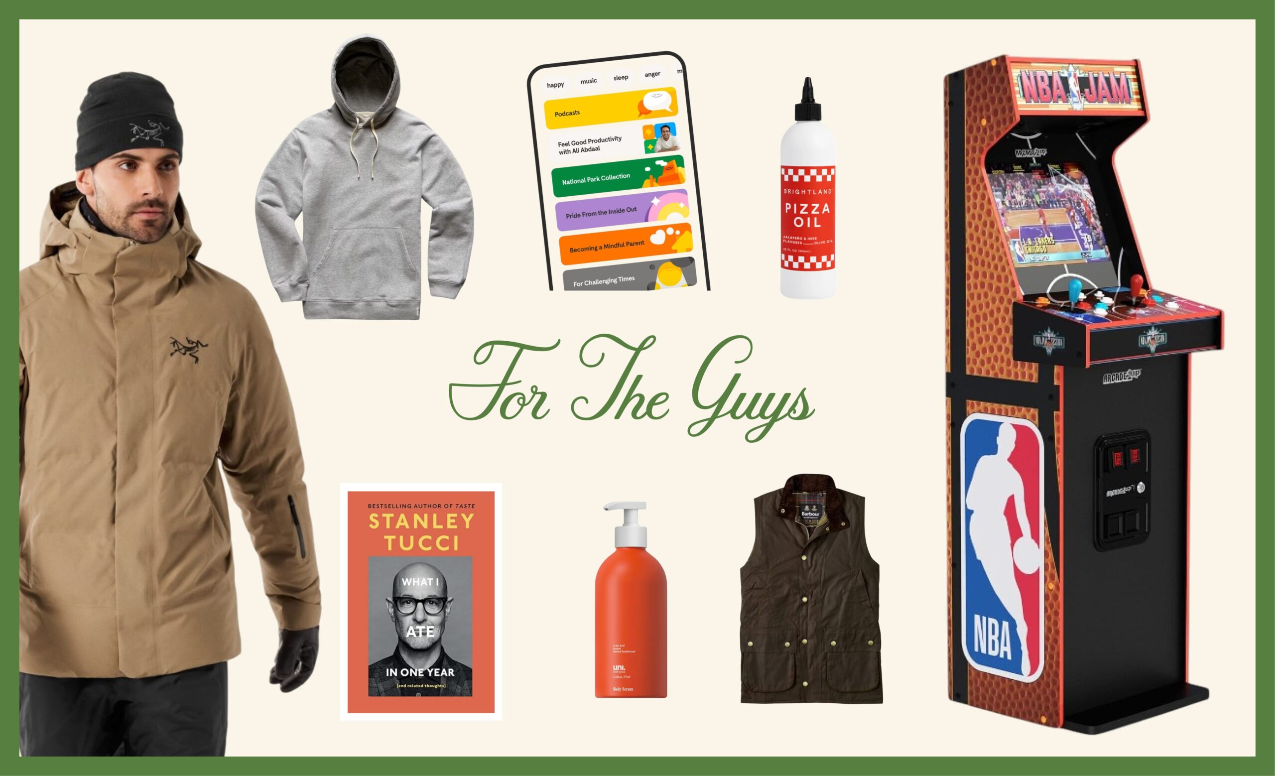 A mix of holiday gift ideas for guys