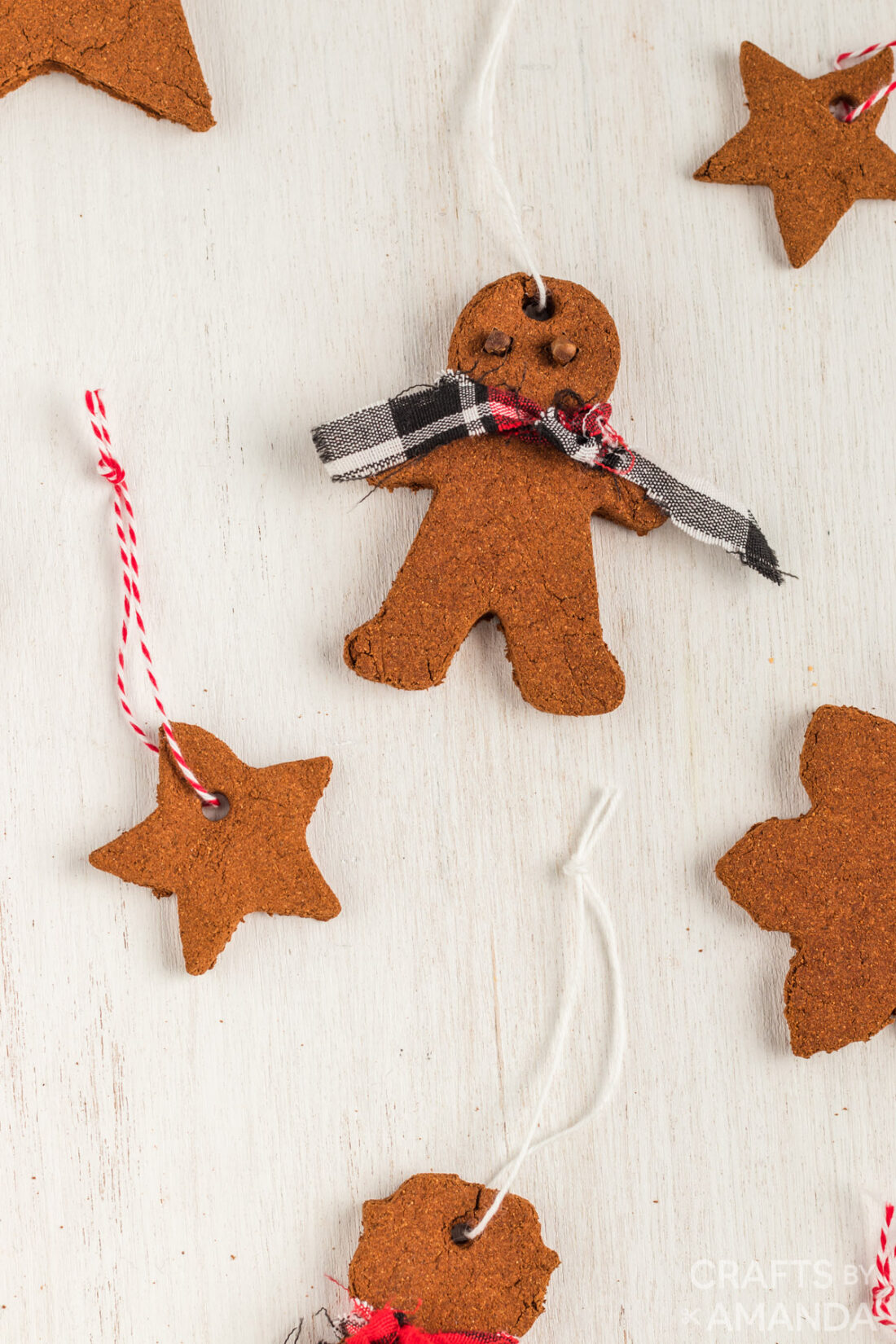 cinnamon ornaments on a table