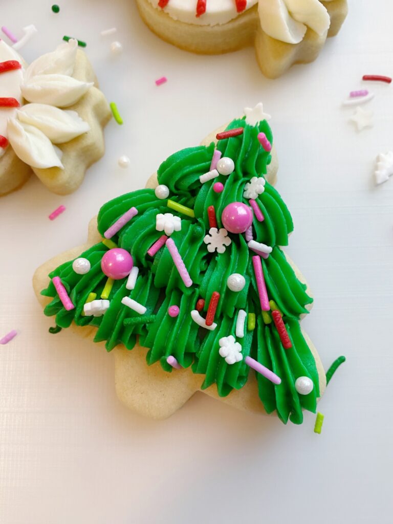 sprinkle christmas tree sugar cookies