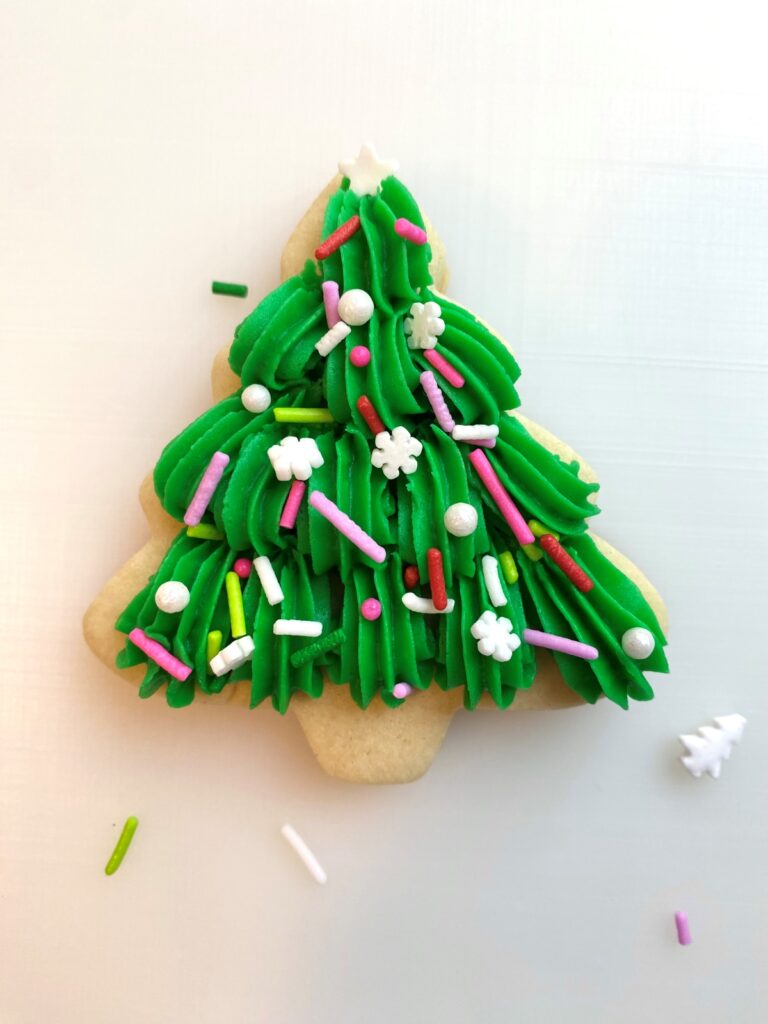 sprinkle christmas tree sugar cookies
