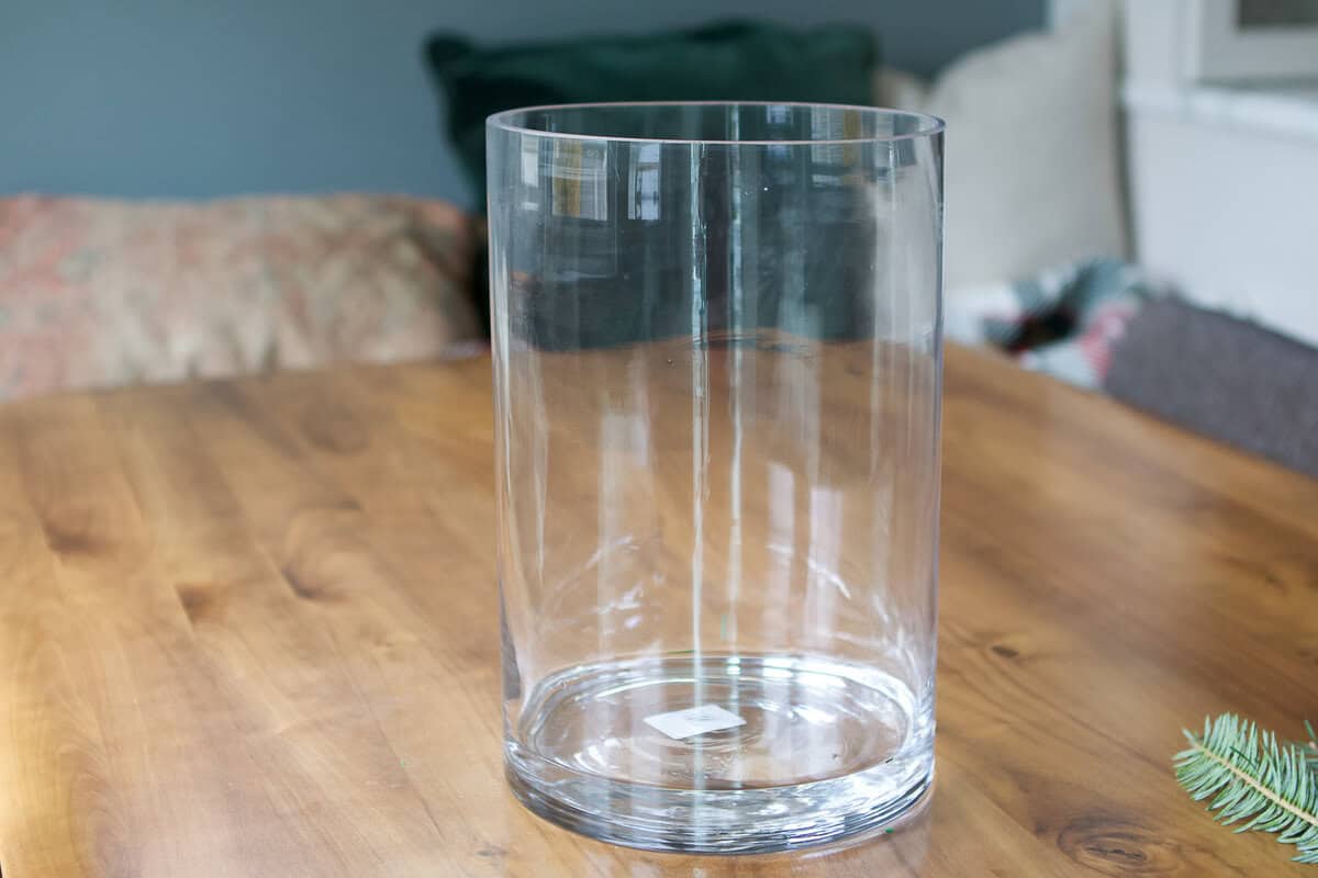 Find a large clear glass vase for this project