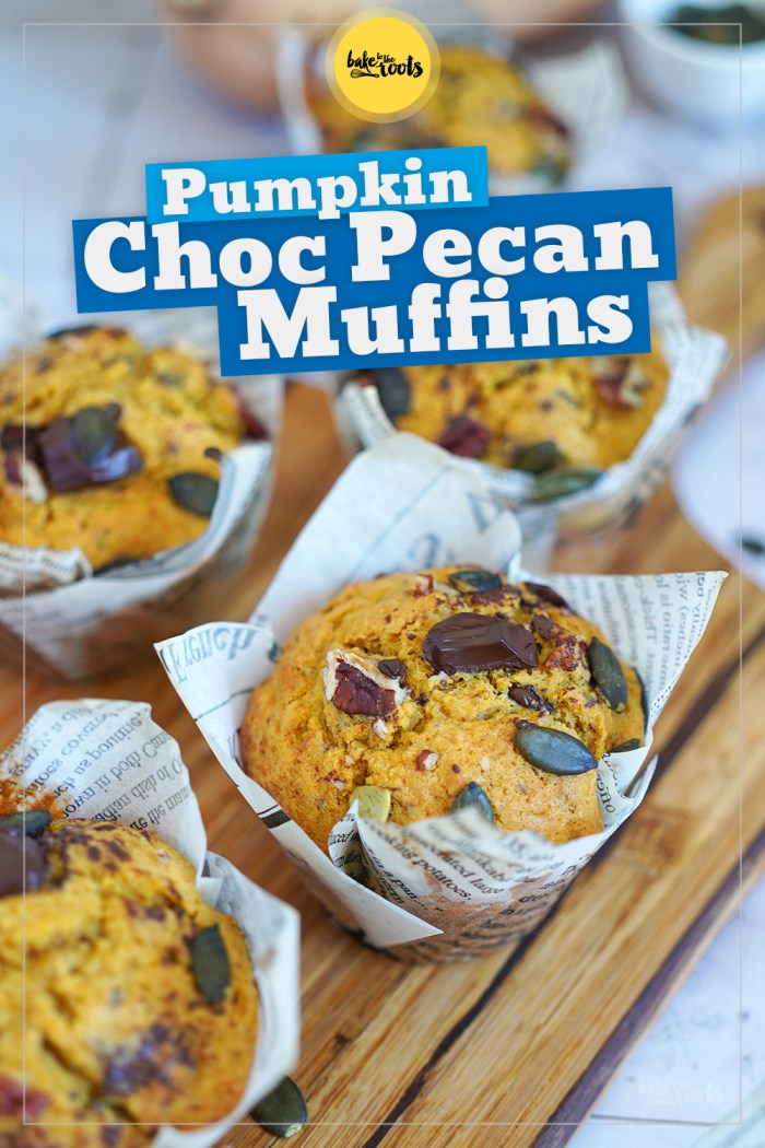 Einfache Muffins mit Kürbis, Schokolade & Pekannüssen | Bake to the roots