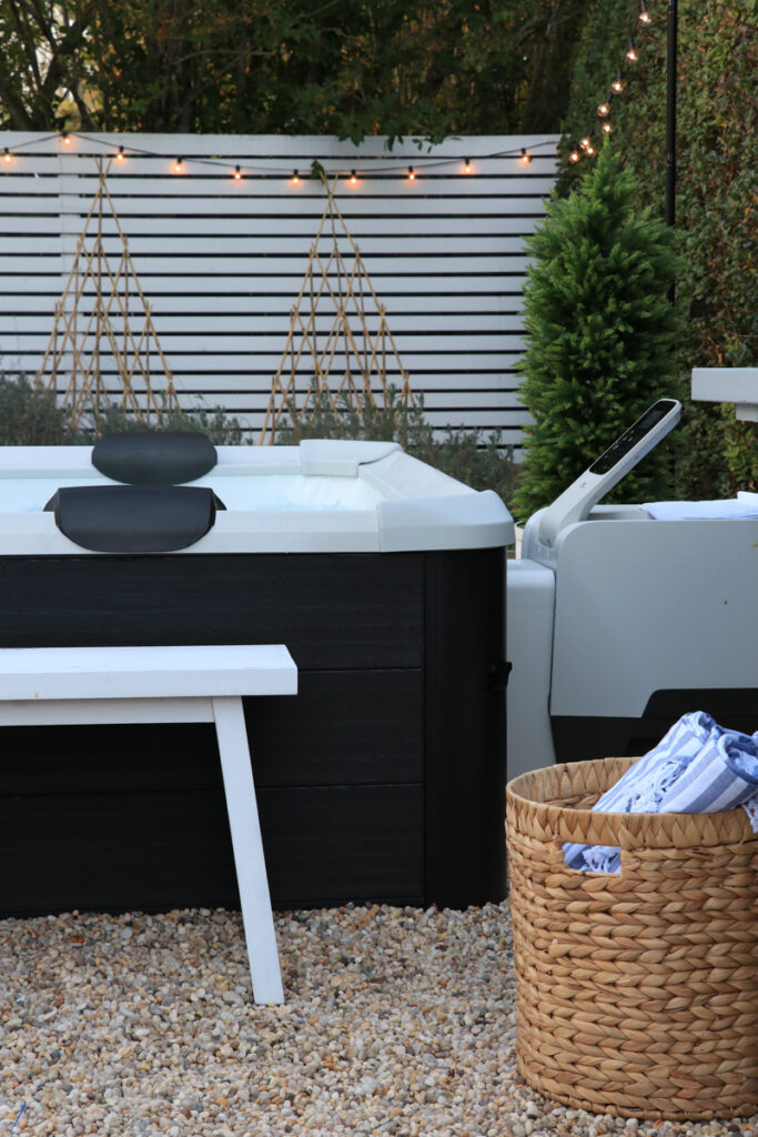 My New Portable Hot Tub the Oslo by Mspa. City Farmhouse by Jennifer O'Brien.