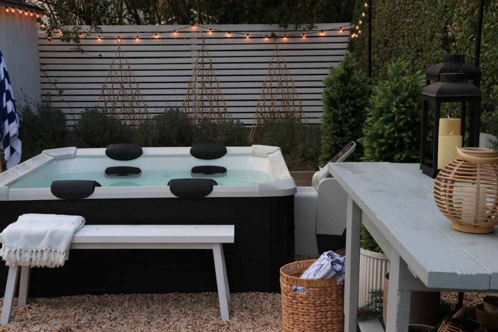 My New Portable Hot Tub the Oslo by Mspa. City Farmhouse by Jennifer O'Brien.