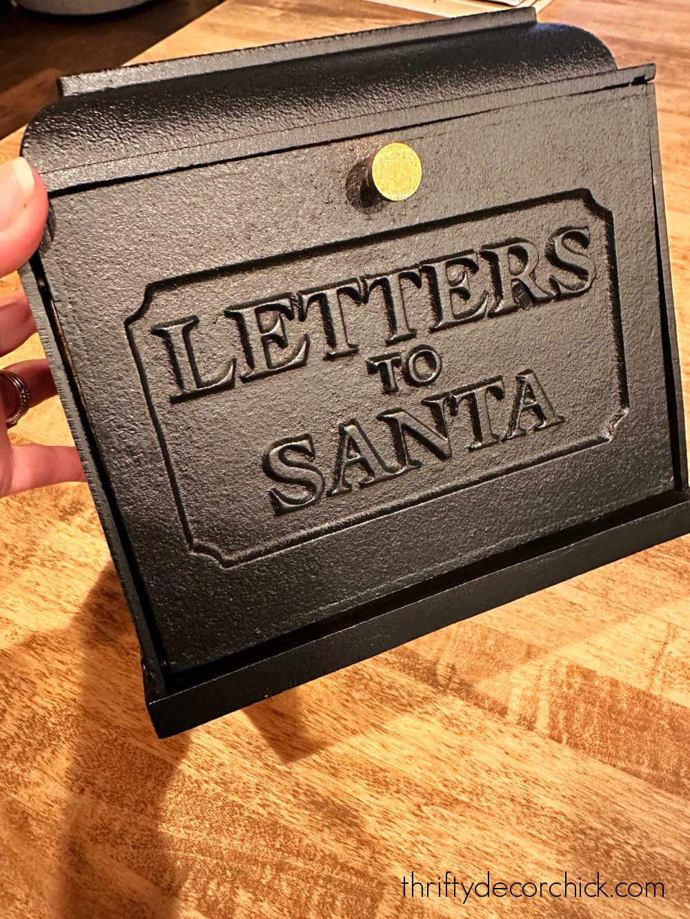 black letters to Santa mailbox