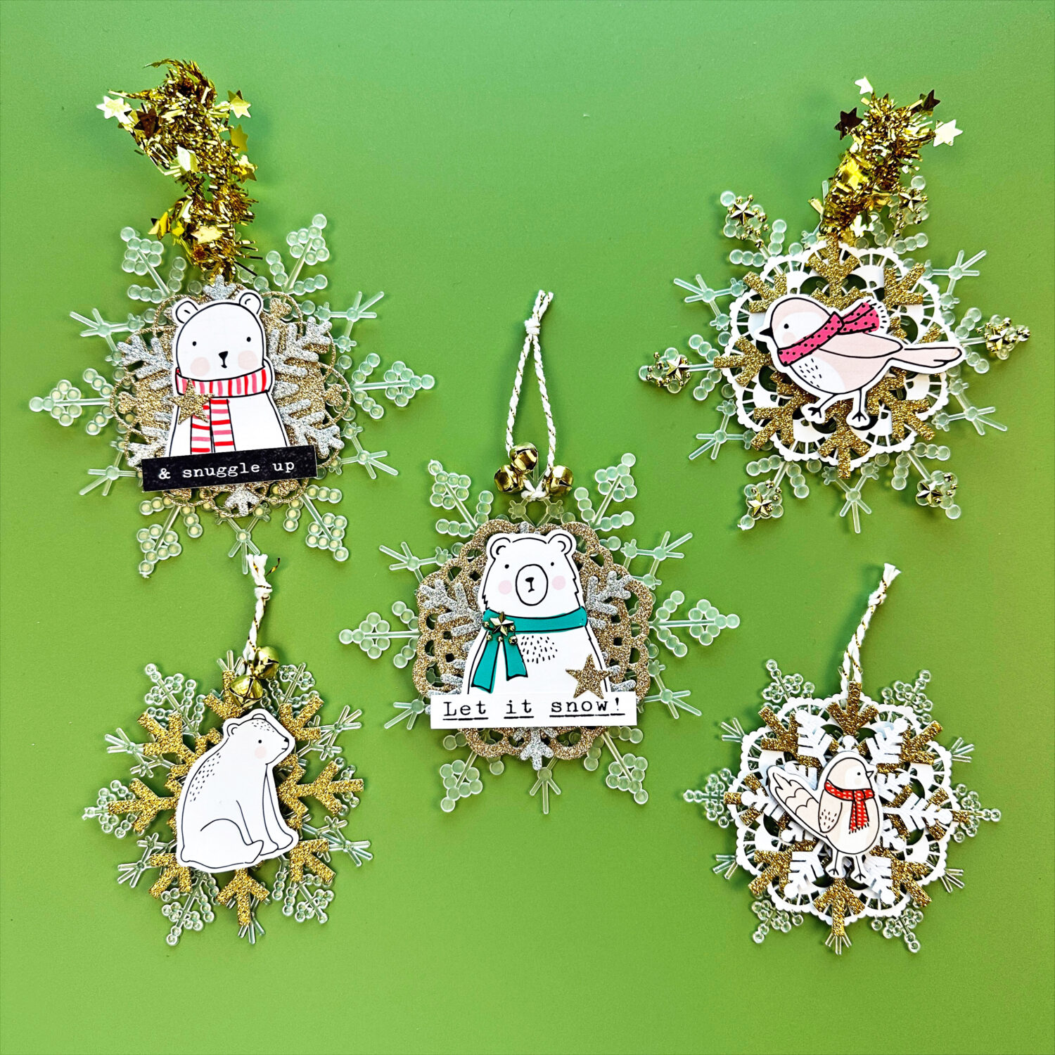 Make these easy and inexpensive Christmas ornaments using the Tombow Adhesives! #christmasornaments #tombow