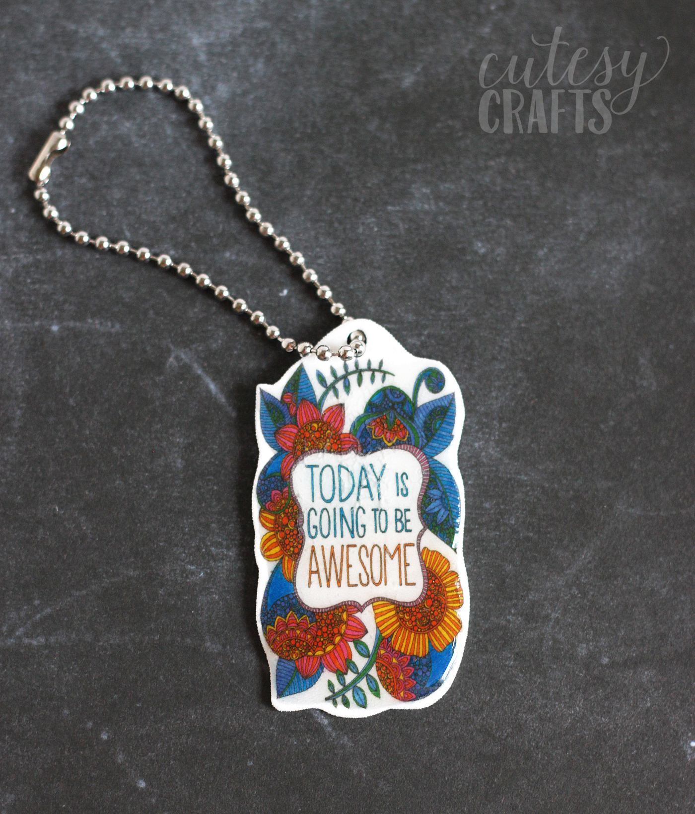 What do you do when your coloring page is done? Make something! Here's a tutorial to turn those pages into Shrinky Dink keychains!