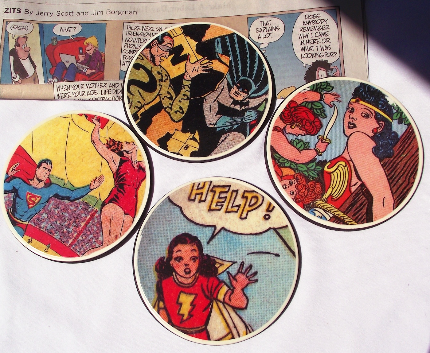 Comic book coasters