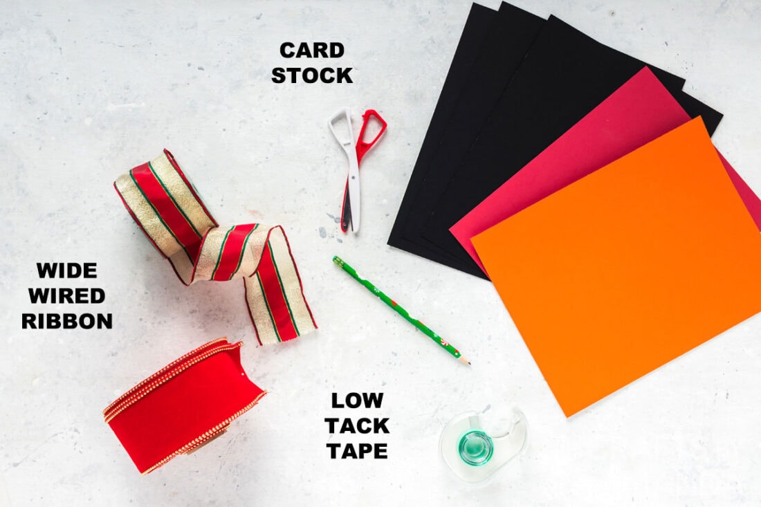 labeled supplies for snowman door