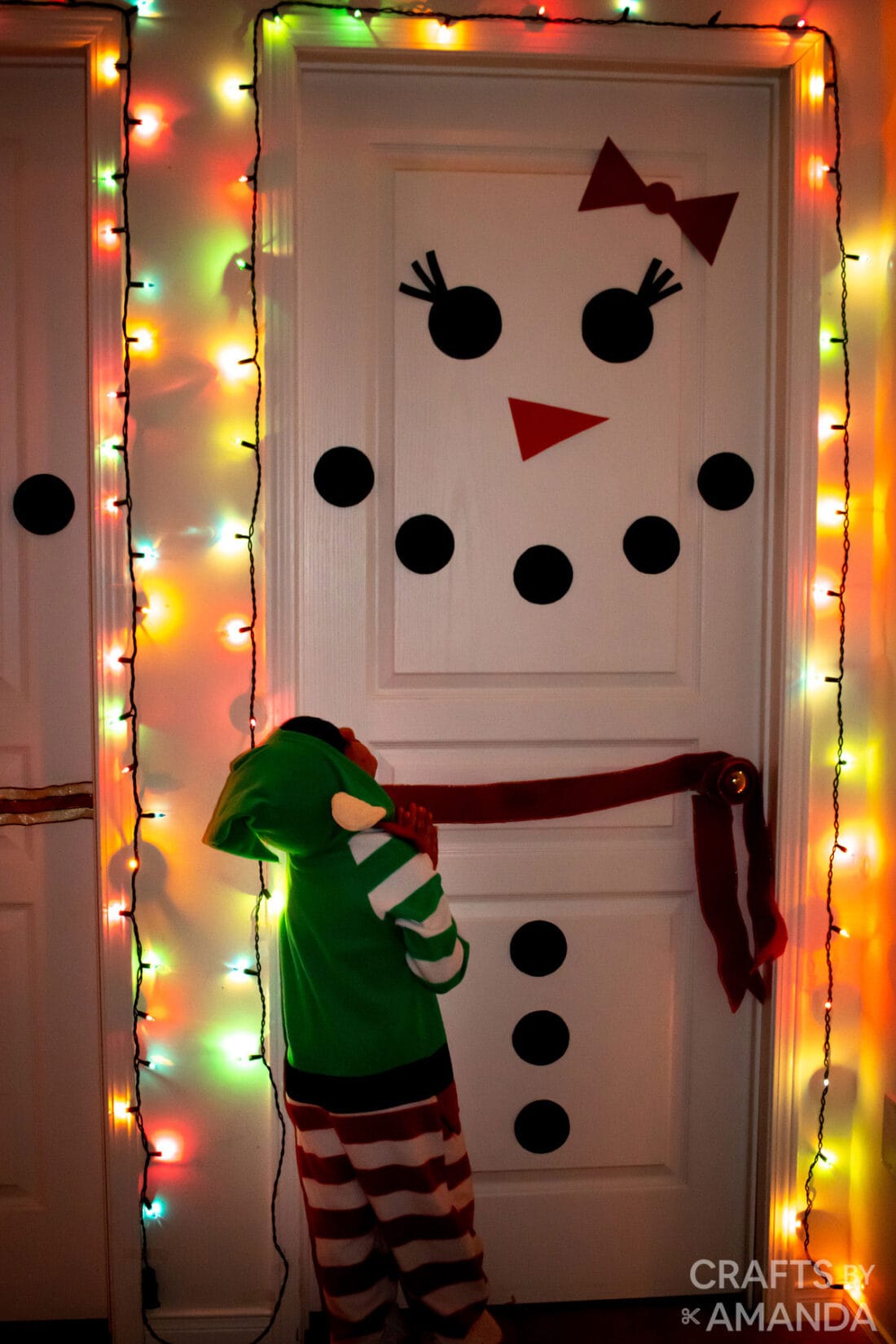 snow woman door