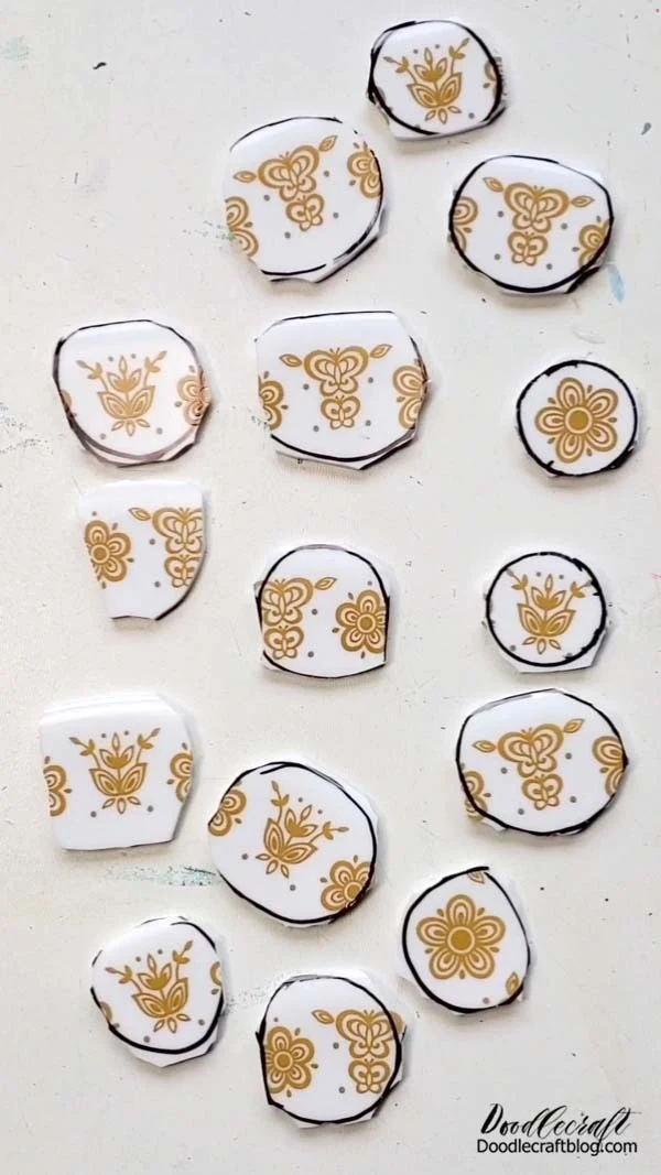 How to Make Corelle Plate Necklace Jewelry DIY! Once the pieces are rough cut we can head to the grinder and smooth out the edges.