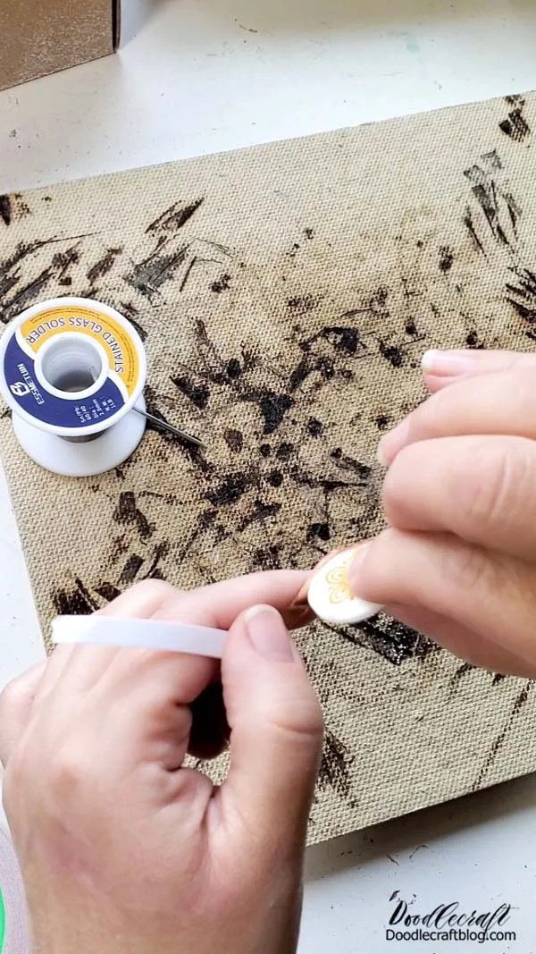 How to Make Corelle Plate Necklace Jewelry DIY! The copper foil is lightly adhesive, so making sure the edges are clean of dust is very important.