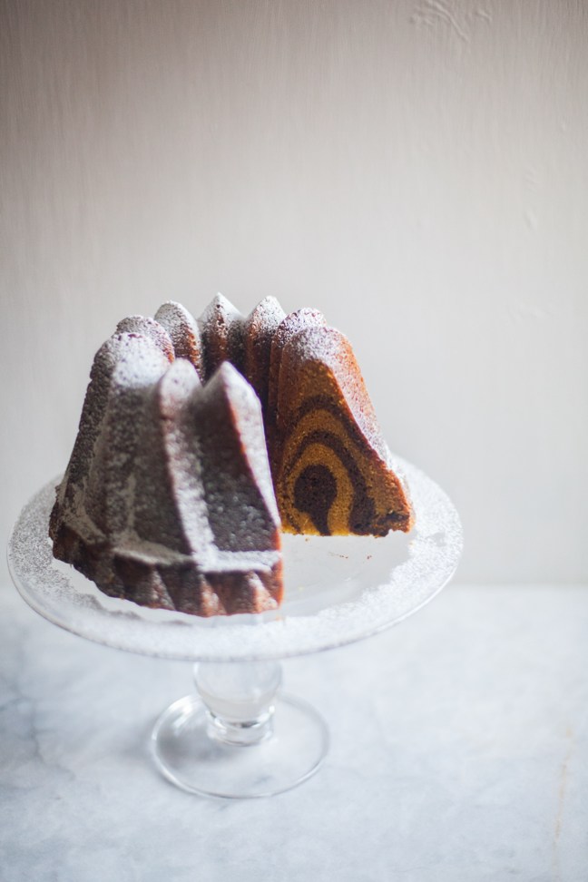 Chocolate Pumpkin Swirl Bundt Cake