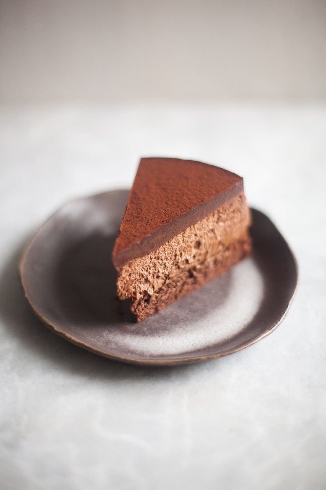 A Slice of Triple Chocolate Mousse Cake