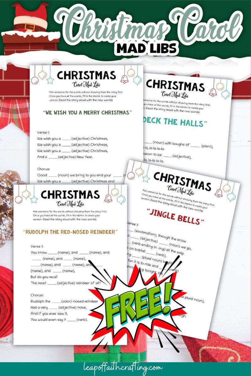 FREE Christmas Mad Libs (Song Versions!)