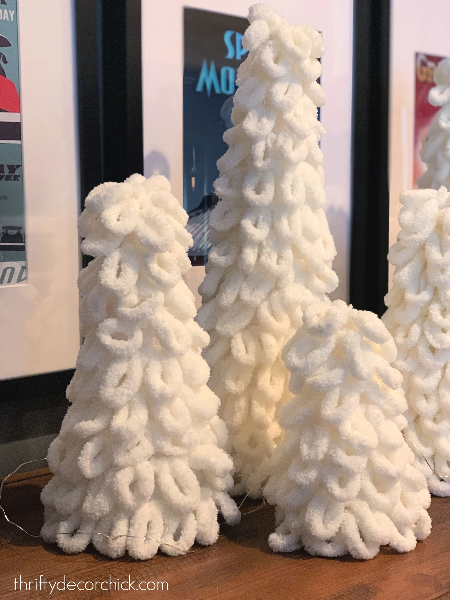 How to Make Fluffy Yarn Wrapped Christmas Tree Decor | Thrifty Decor Chick