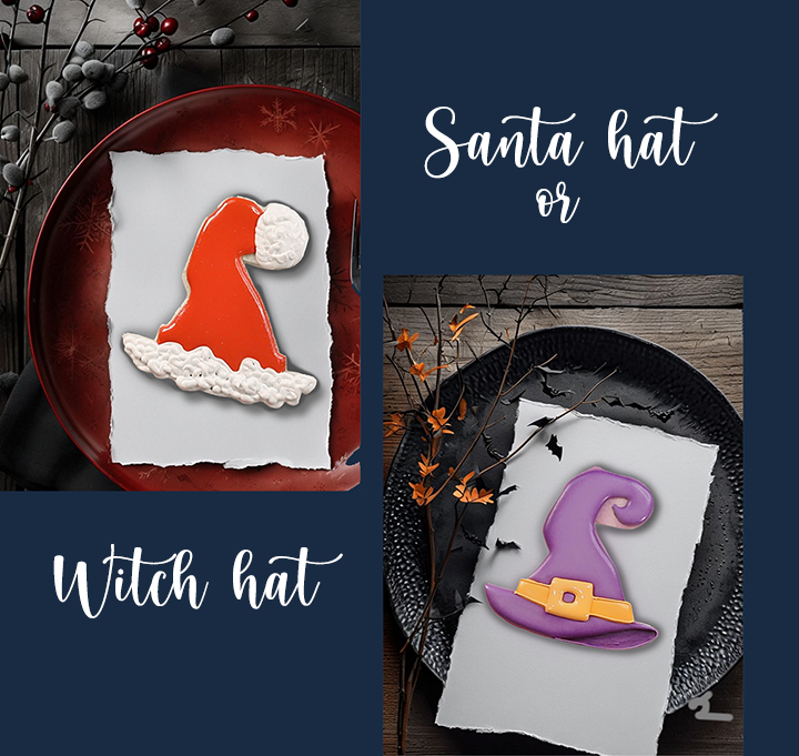 How to Make Fun Witch and Santa Hat Cookies with the Same Cutter