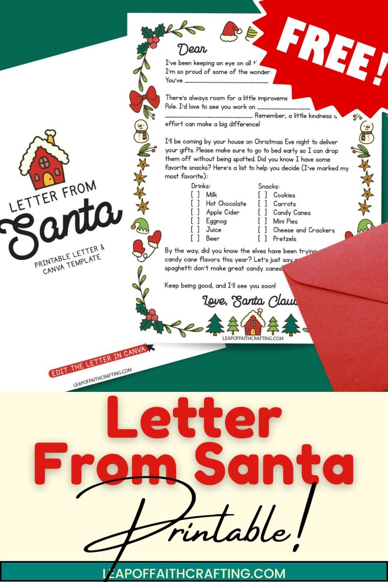 Letter From Santa FREE Printable (Editable!)