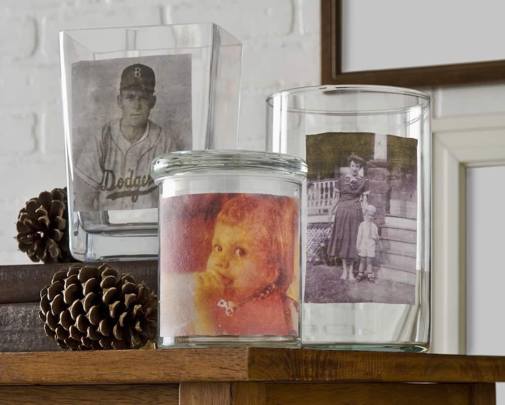 Mod Podge Photo Transfer to Glass Vases