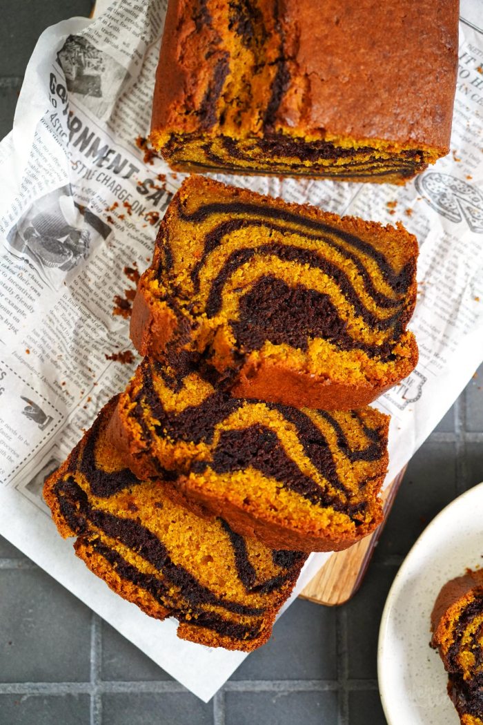Pumpkin Chocolate Marble Cake (Tiger Cake)