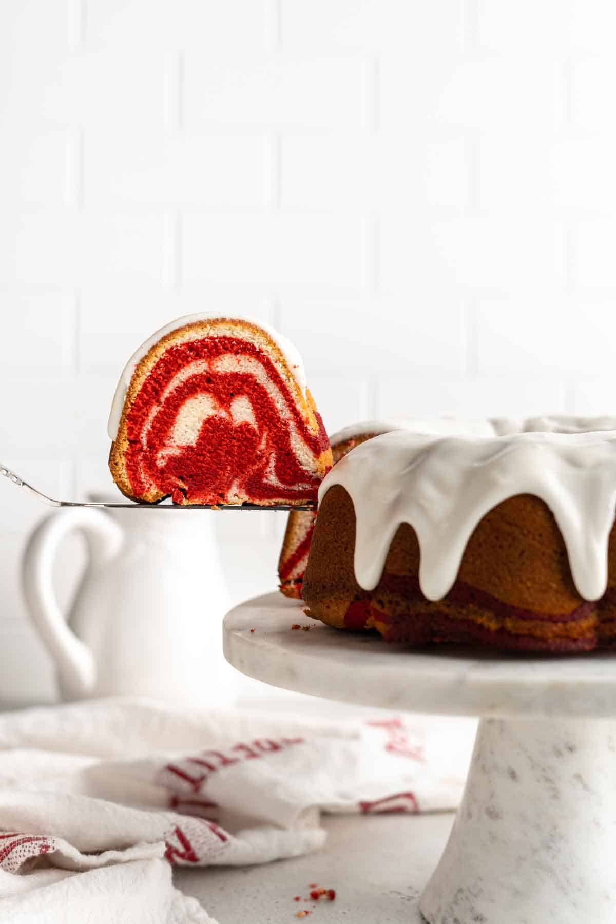 Showstopping Red Velvet Marble Cake Recipe