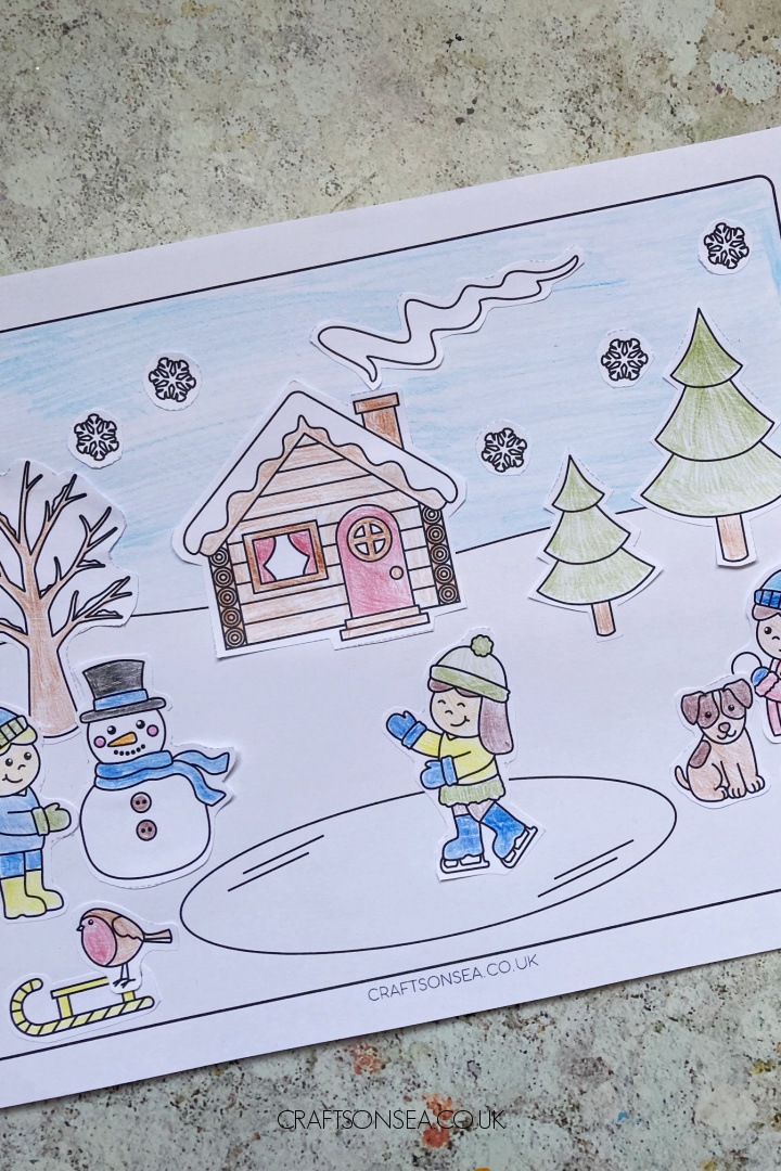 winter cut out craft printable