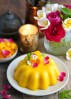 Eggless Mango Custard Pudding