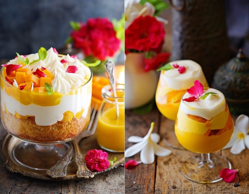 Eggless Mango Semolina Coconut Trifle
