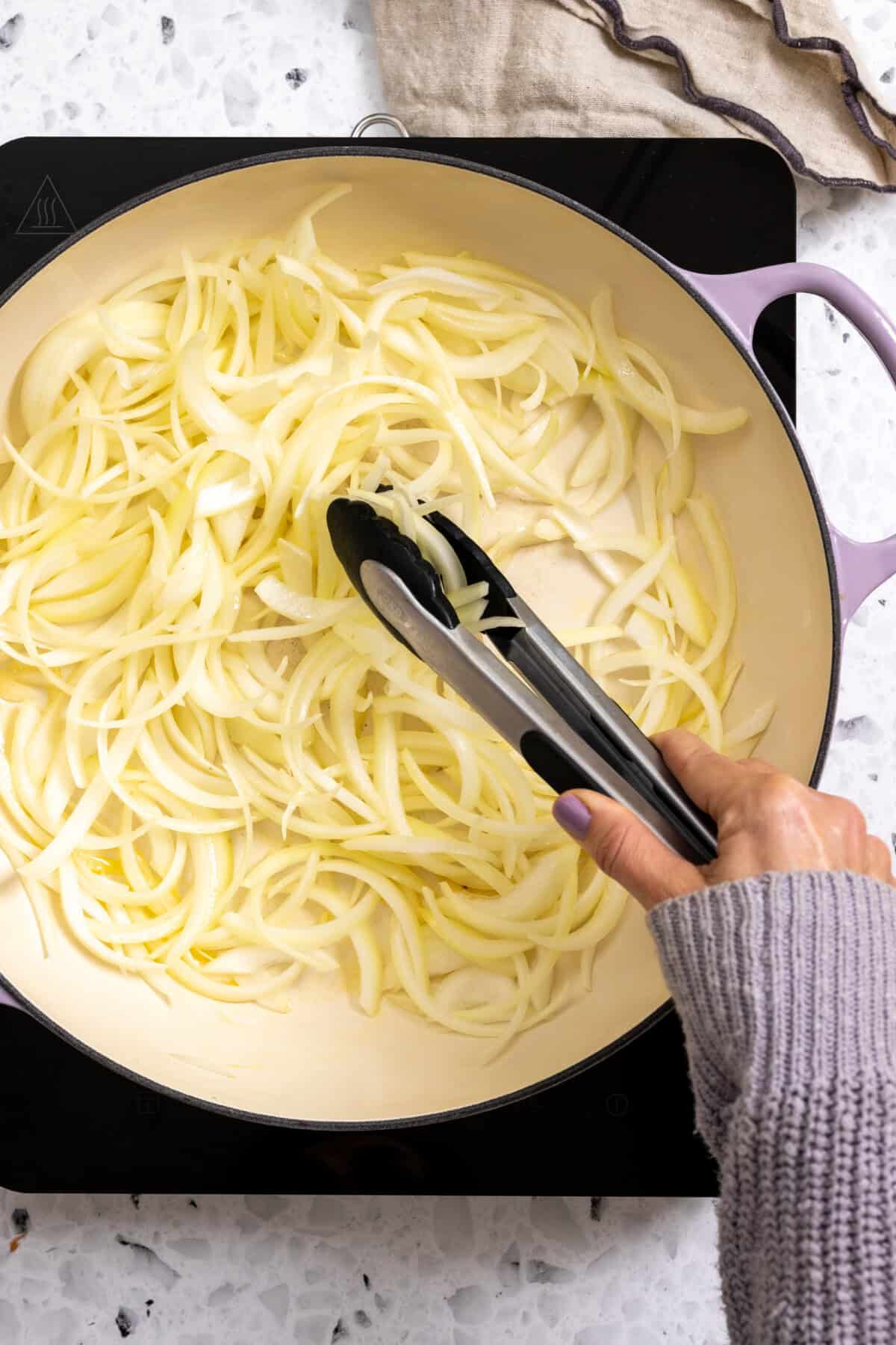 cooking down onions