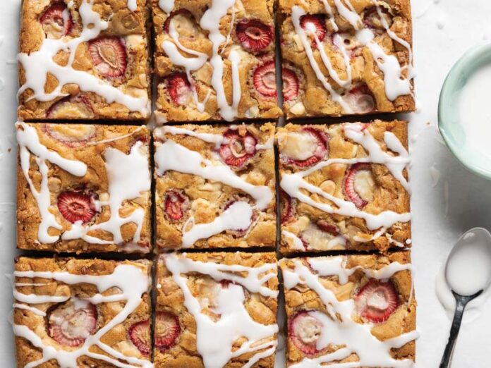 Strawberry-White Chocolate Blondies – Bake from Scratch