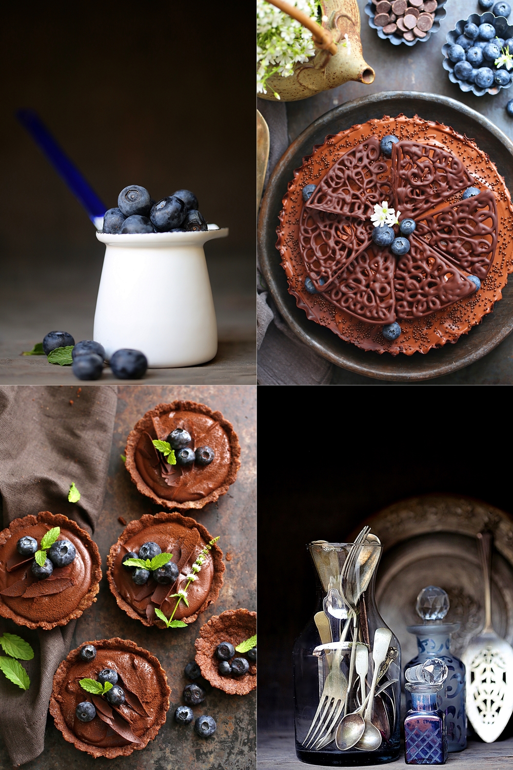 Eggless Strawberry Mousse ... fresh & exciting. Make it for Mother's Day! 6 For the love of Blue ...blueberry desserts from my cookbook, Passionate About Baking - Chocolate
