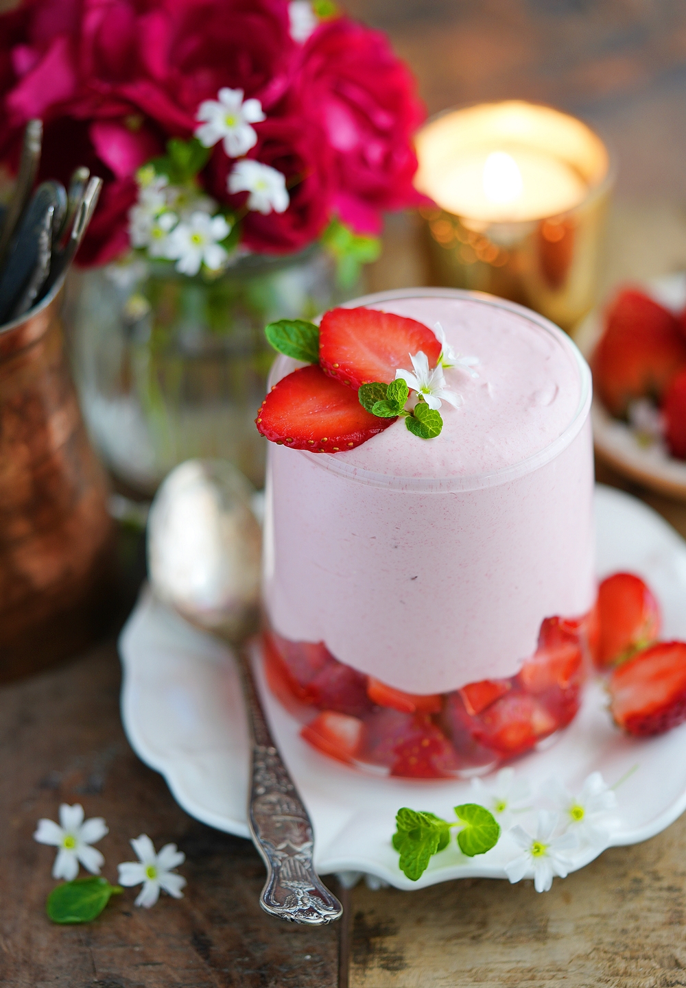 Eggless Strawberry Mousse … fresh & exciting. Make it for Mother’s Day!