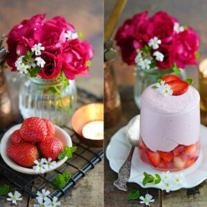 Eggless Strawberry Mousse ... fresh & exciting. Make it for Mother's Day! 11 6 ingredient Eggless Strawberry Mousse Recipe